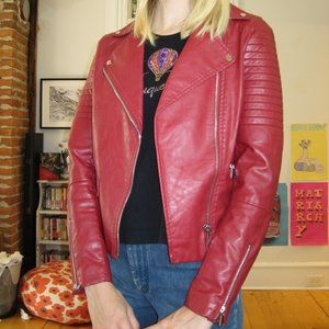 Red Leather Comme Jacket